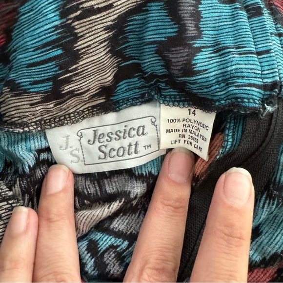 Vintage 80’s Jessica Scott Abstract Geo Print Midi Skirt - Picture 8 of 8